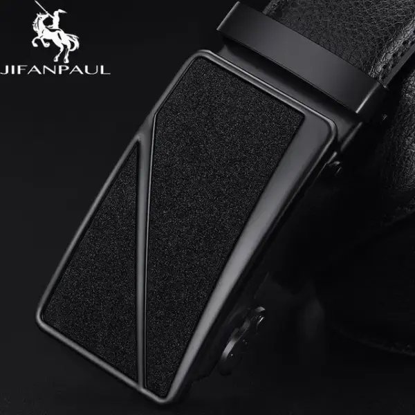 Men's Genuine Leather Wide Belt - Image 10