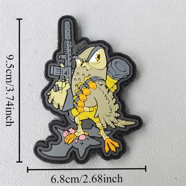 Owl Warrior 3D PVC Patch with Hook & Loop - Image 3
