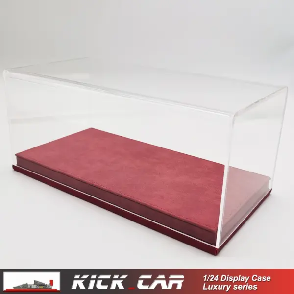 1/24 Model Car Display Case with Leather Base - Image 2