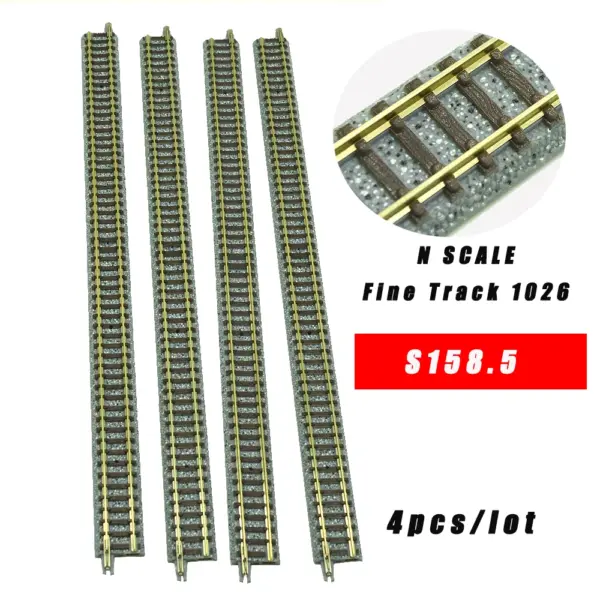 4pcs N Scale 1:160 Railway Track Set S158.5 - Image 6