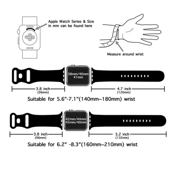 Silicone Sport Loop Strap for Apple Watch Series 10-2 - Image 3