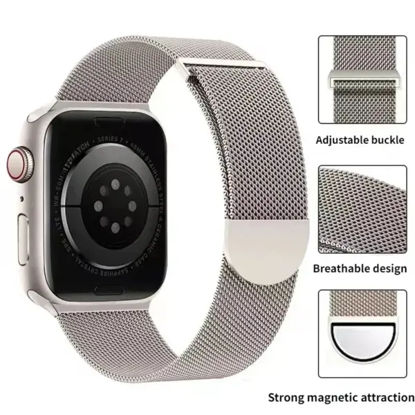 Magnetic Milanese Loop Strap for Apple Watch - Image 4