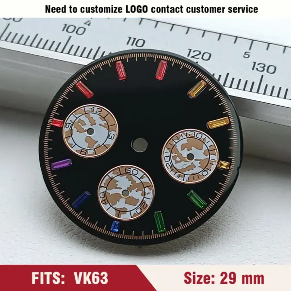Green Luminous VK63 Watch Dial 29mm for Men - Image 9