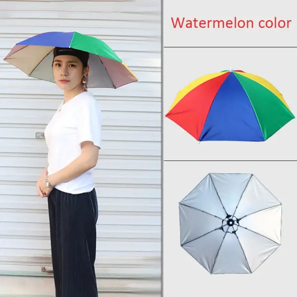 Outdoor Foldable Sun & Rain Umbrella Hat for Women - Image 4