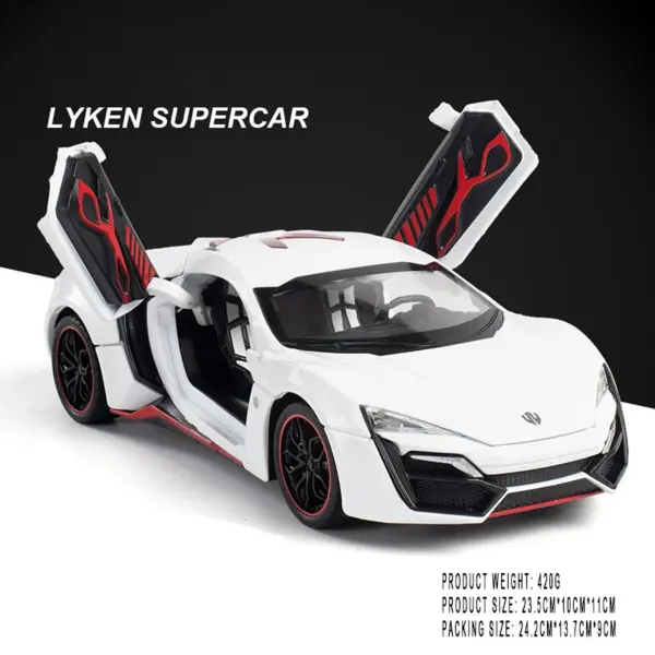 1/24 Lykan Hyper Car Alloy Pull Back Model - Image 8