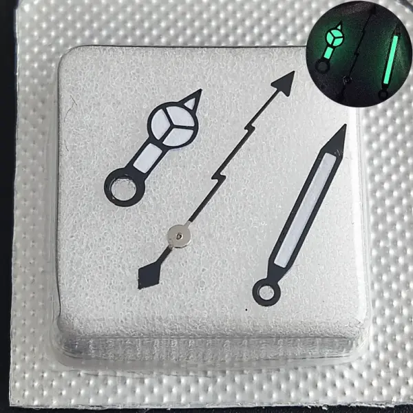 NH36 Watch Hands with Super Luminous Green Tips - Image 3