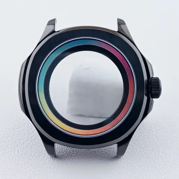 39.5mm Silver Black NH35 Watch Case with Sapphire Glass - Image 20