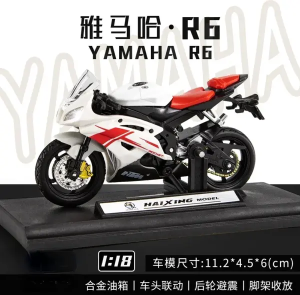 1:18 Yamaha R6 Diecast Metal Model Toy - Image 11