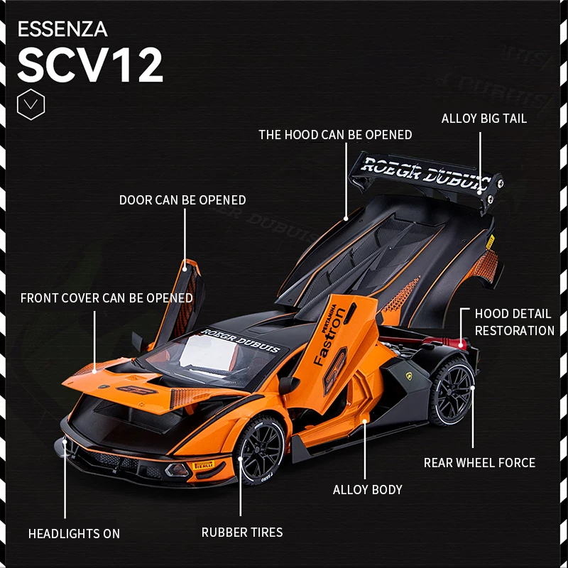 Green Lamborghini Essenza SCV12 Die-Cast Model 1:24 2 Green Lamborghini Essenza SCV12 Die-Cast Model 1:24 - Image 2