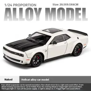 1:24 Dodge Challenger SRT Hellcat Redeye Diecast Model 19 S45886d46fb774f86b5f13293b29634a7V