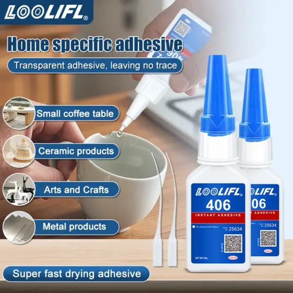 406 Super Glue 20ML Instant Adhesive - Image 3