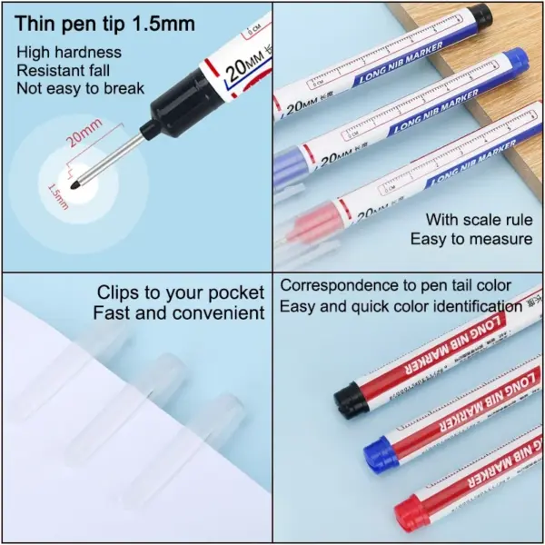 Deep Hole Long Nib Markers 8-Piece Set - Image 3