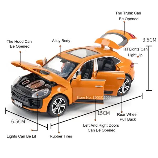1:32 Scale Macan Panamera Alloy Diecast Car Model - Image 2