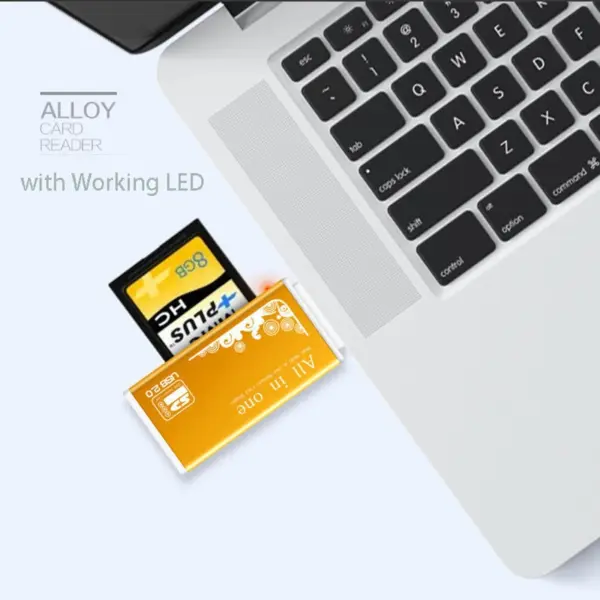 Alloy 4-Port USB2.0 Card Reader with LED Indicator - Image 5