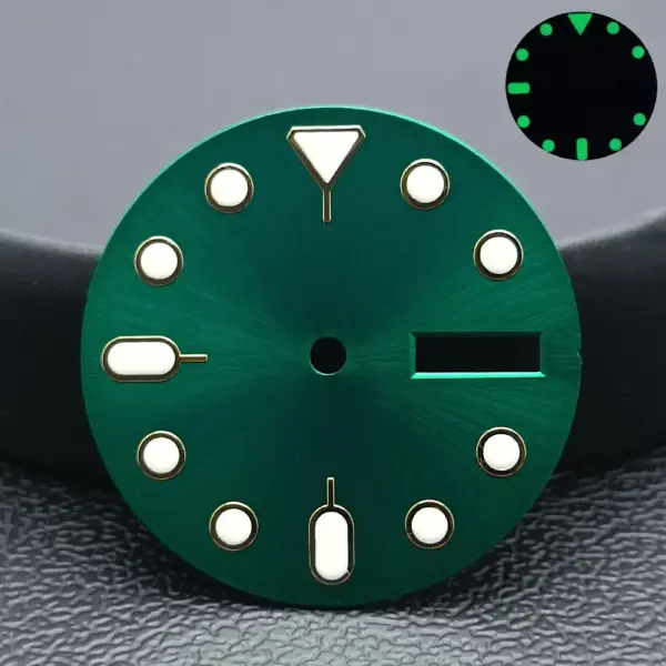 28.5mm Green/Black Dual Calendar Watch Dial for NH36 - Image 27