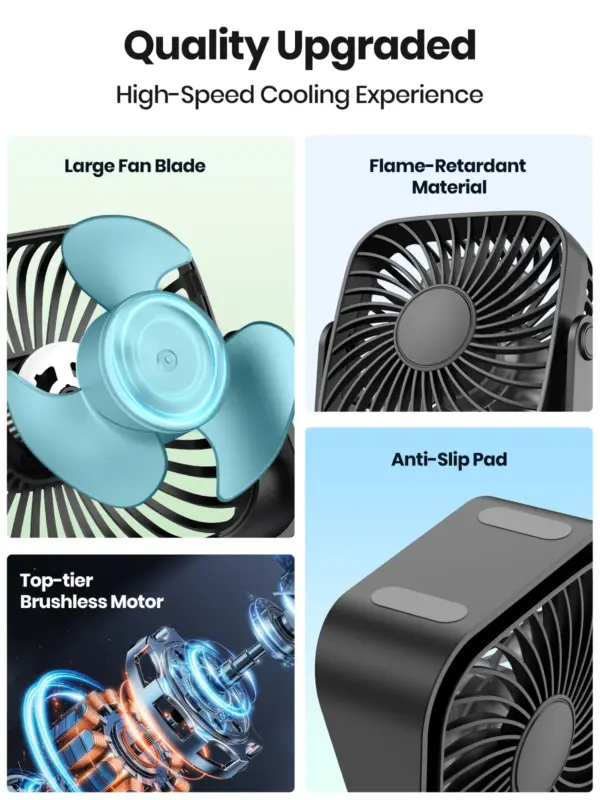 TOPK K52 4-Inch USB Portable Desk Fan - Image 3