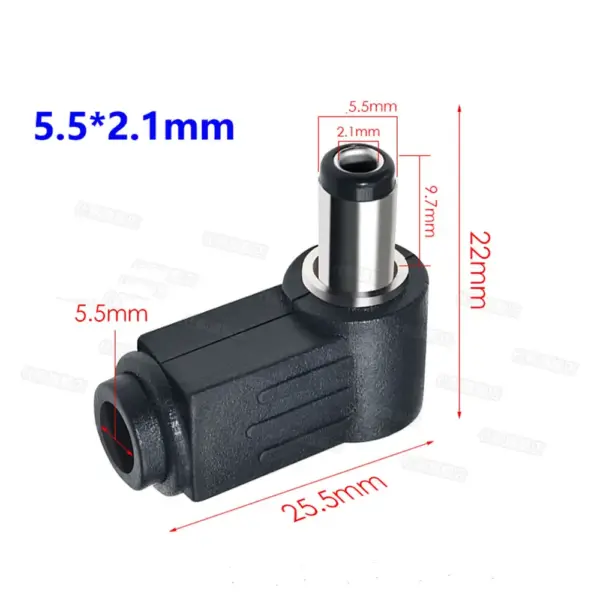 DIY DC Power Plug Wiring Set with 90° Elbow - Image 9