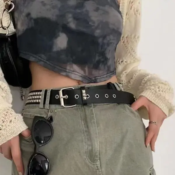 Trendy Unisex Metal Rivet Chain Belt - Image 2