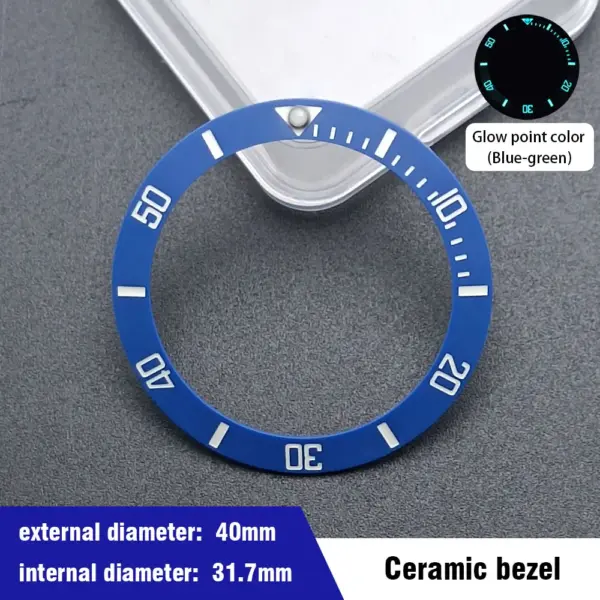 40mm Blue-Green Ceramic Aluminum Bezel Insert for Dive Watch - Image 33