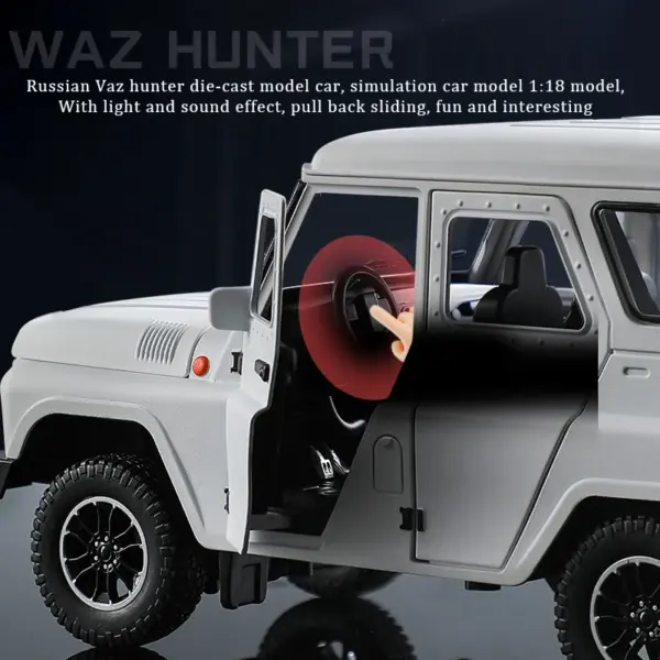 1:18 Russia UAZ Hunter Off-Road Diecast SUV Model - Image 3