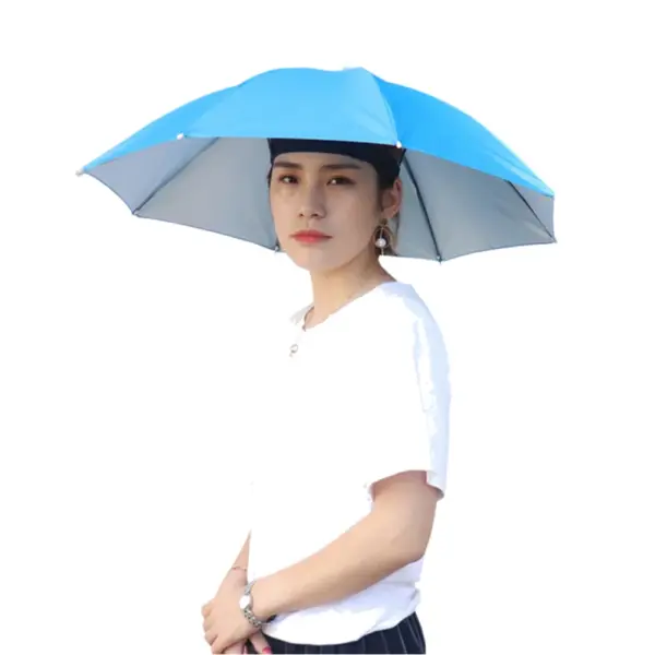 Outdoor Foldable Sun & Rain Umbrella Hat for Women - Image 17