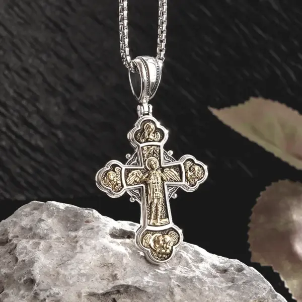 Vintage Gothic Skull Jesus Cross Pendant Necklace - Image 19