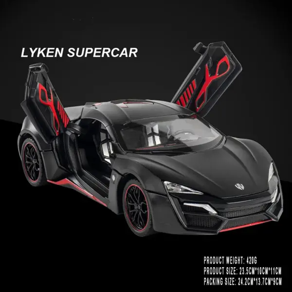 1/24 Lykan Hyper Car Alloy Pull Back Model - Image 7