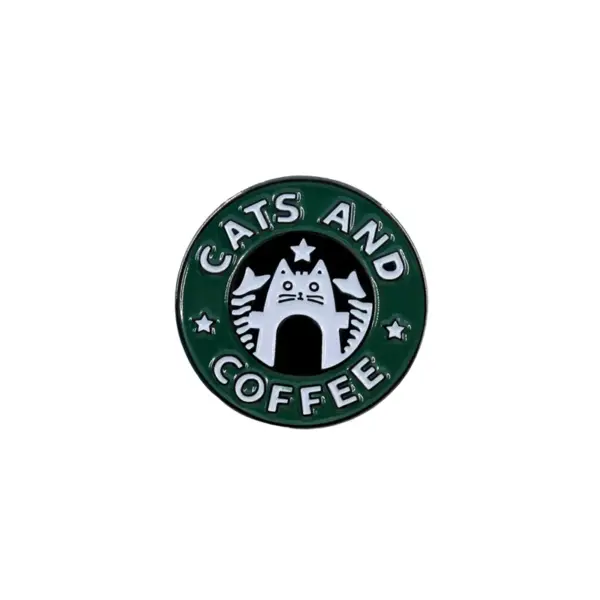 Cat Coffee Brooch Enamel Animal Pin Accessories - Image 5