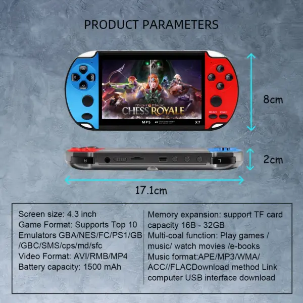 GAMINJA X7 4.3-inch Handheld Gaming Console - Image 5