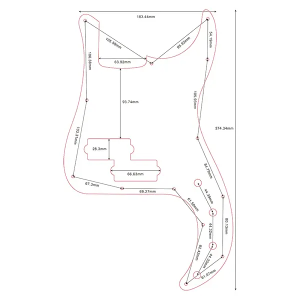 Pleroo Deluxe P Bass Guitar Pickguard Set - Image 6