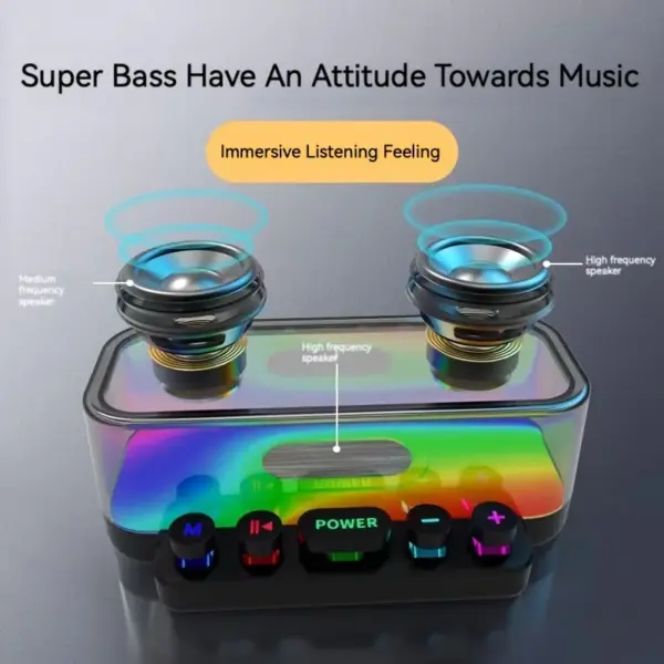 Z6 Transparent Bluetooth Speaker with LED Lights - Image 4