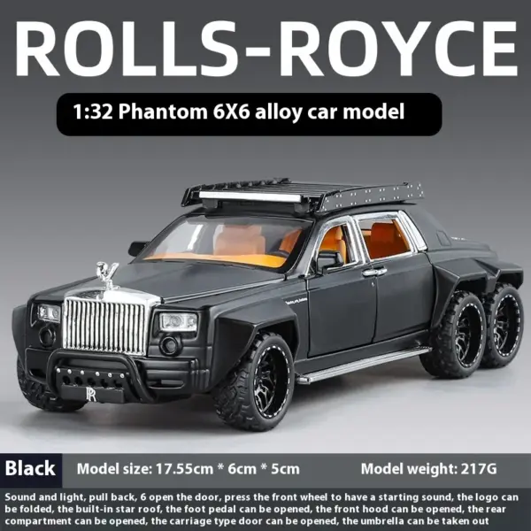 1:32 Rolls Royce Phantom 6X6 Diecast Model Car - Image 9