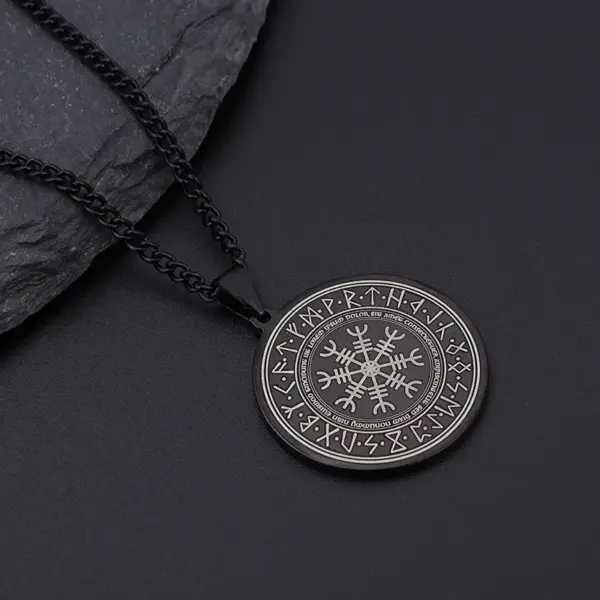 Vintage Nordic Rune Compass Necklace AL18514 - Image 11