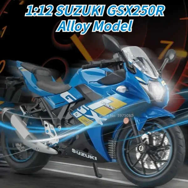 1/12 Suzuki GSX250R Diecast Motorcycle Model - Image 6