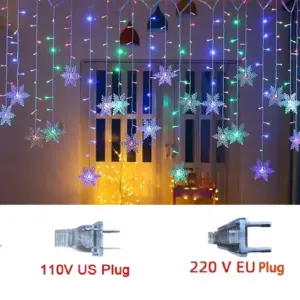 3.2M Snowflake LED Fairy Curtain Lights Waterproof Christmas Decor 19 S4b435fd40277422284bceb90e652ef88O