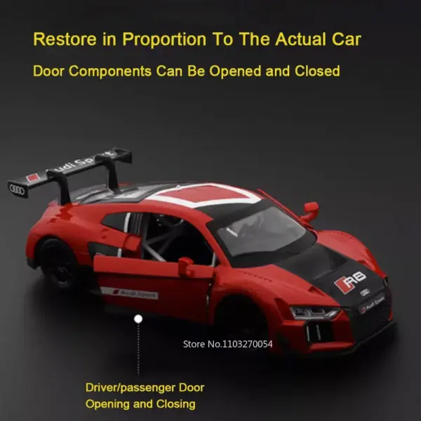 1/24 Audi R8 LMS Diecast Car Model with Sound - Image 2