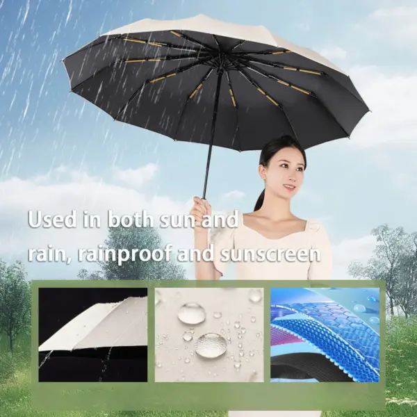 Xiaomi 16 Bone Automatic Collapsible Umbrella for Adults - Image 2