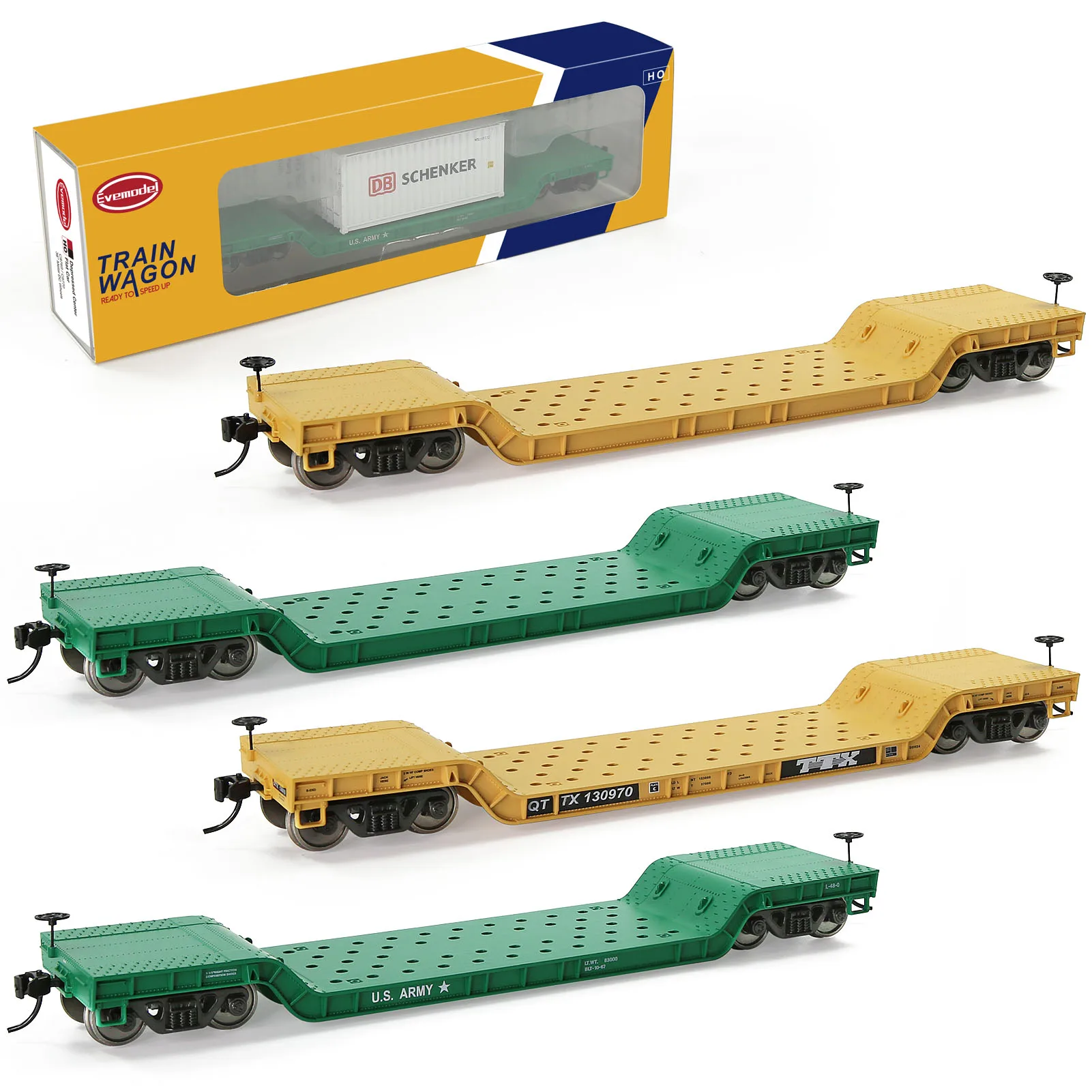 Evemodel HO Scale 1:87 Flat Car Model C8769 2 Evemodel HO Scale 1:87 Flat Car Model C8769 - Image 2