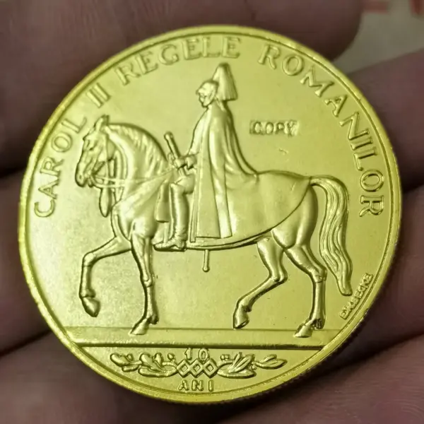 Romania 1940 12 Ducat Copper Coin Replica - Image 3
