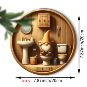 Country Gnome Toilet Logo Wooden Decor Plate 13 S4d262b7d45bd49e4a333baa2a352ce14N