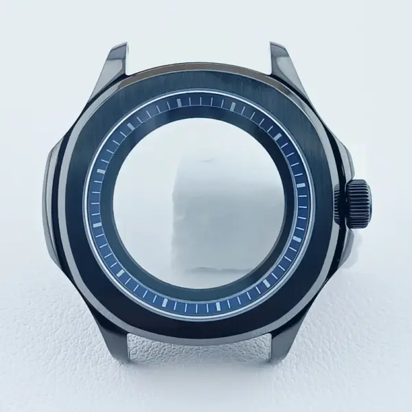 39.5mm Silver Black NH35 Watch Case with Sapphire Glass - Image 12