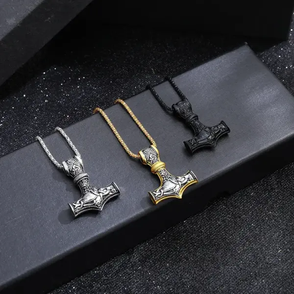 Viking Thor Hammer Pendant Necklace for Men - Image 5