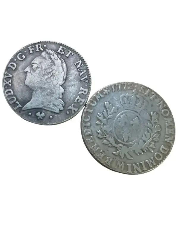 Louis XV Silver Replica 1 Ecu Coin 1770-1774 - Image 7