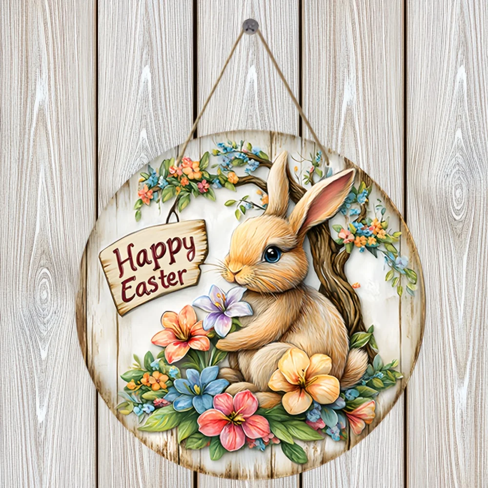Farmhouse Wooden Easter Bunny Wreath 3 Farmhouse Wooden Easter Bunny Wreath - Image 3