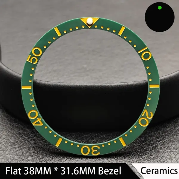 38mm Green Luminous Ceramic Watch Bezel Insert - Image 27