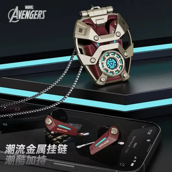 Marvel Iron Man Bluetooth Earbuds with RGB Lighting - Image 3