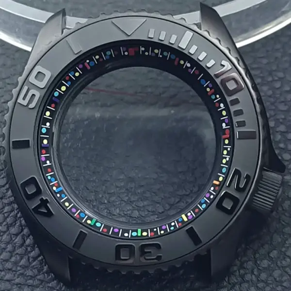 41.5mm Sapphire Crystal Watch Case for NH 35/36 Black Matte Finish - Image 11