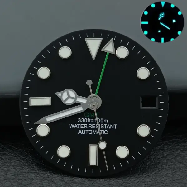 NH34/NH35 Caliber Watch Dial with Blue-Green Luminous Finish - Image 5
