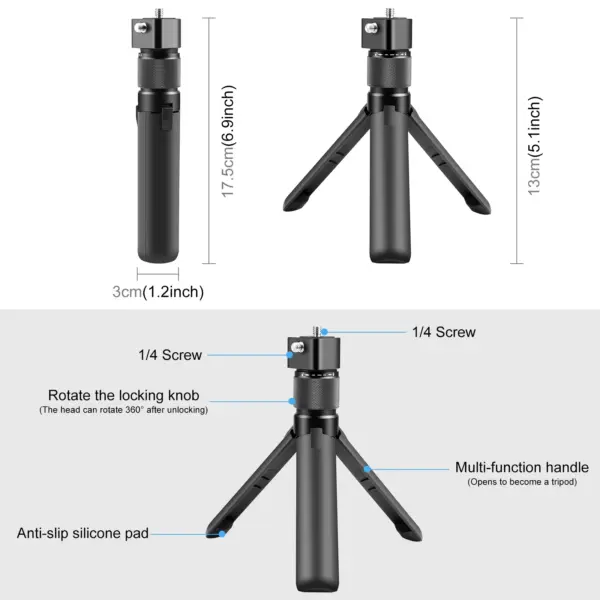 PULUZ Rotary Desktop Tripod for Action Cameras - Image 2
