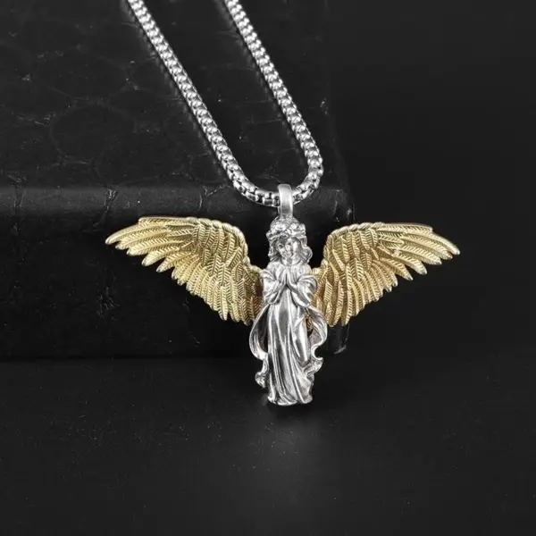 Vintage Gothic Skull Jesus Cross Pendant Necklace - Image 30